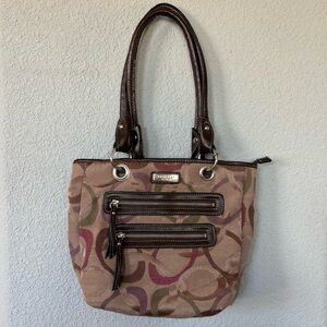 Rosetti Multicolor Shoulder Bag with Brown Handles